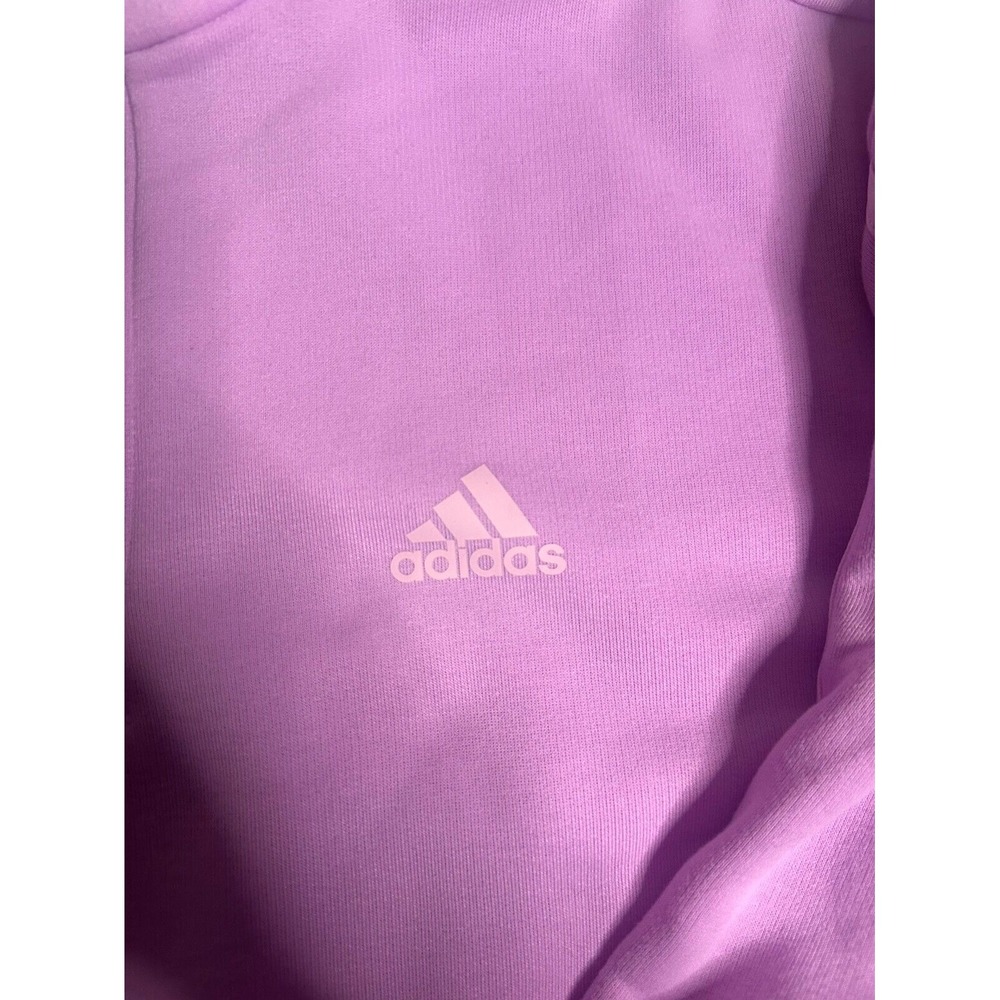 Adidas Sweatshirt Women's S (8-10) Purple Fleece‎ Lined Long Sleeve Quarter Zip - Picture 2 of 4